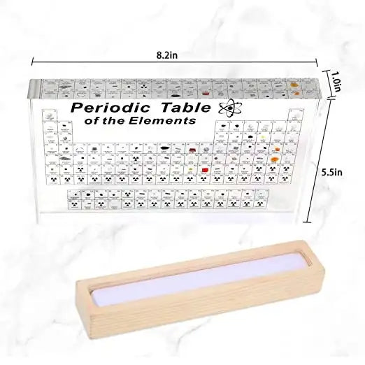 Periodic Table With 83 Kinds Of Real Elements Inside, Acrylic Periodic Table Of Elements Samples, Easy To Read, Creative Gifts For Science Lovers And Students - Lootquake