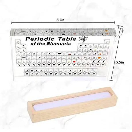 Periodic Table With 83 Kinds Of Real Elements Inside, Acrylic Periodic Table Of Elements Samples, Easy To Read, Creative Gifts For Science Lovers And Students - Lootquake