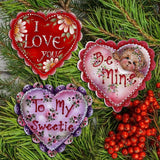 Heart of Love Decorative Wooden Clip-on Ornaments Set of 3 by Jamie Mills-Price - Love Kids Family Decor - 8091054C-MP-S3