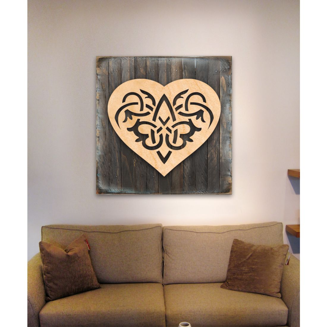 Celtic Heart Decor Art Wooden Wall Art by Celtic Art - Celtic Decor - 953166B