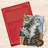 Adornos de madera con diseño de gato en plata y oro de Laura Seeley - Decoración para perros y gatos - 8512071-LS