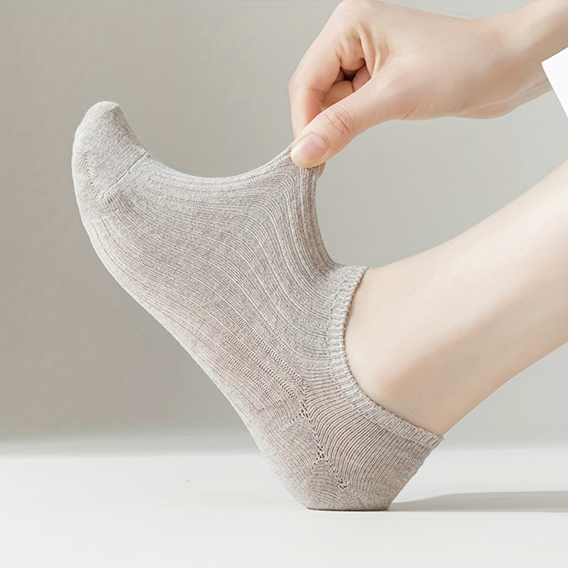 1/5 paires de chaussettes invisibles unies, chaussettes bateau unisexes simples et respirantes, bas et bonneterie pour femmes