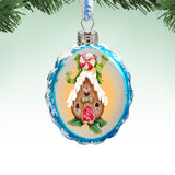 Joy Gingerbread House Mercury Glass Ornament by Jamie Mills-Price - Christmas Santa Snowman Decor - 778211-7507