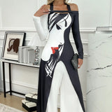 Ladies' Business Elegant Wide Leg Casual Loose Fit One Shoulder Set Sexy Party Set - Lootquake