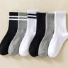6 pares de calcetines con estampado de rayas, calcetines deportivos y de tubo medio, medias y calcetería para mujer