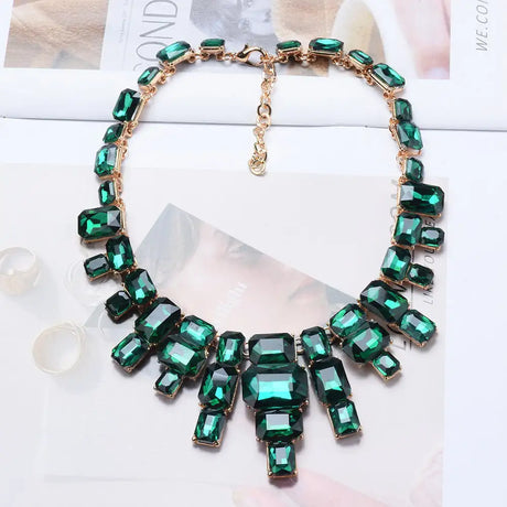 Luxurious Exaggerating Geometric Big Gem Necklace - Lootquake