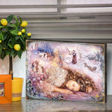 Arte mural de madera "Sueño invernal" de Josephine Wall - Decoración de fantasía - 852147-JW