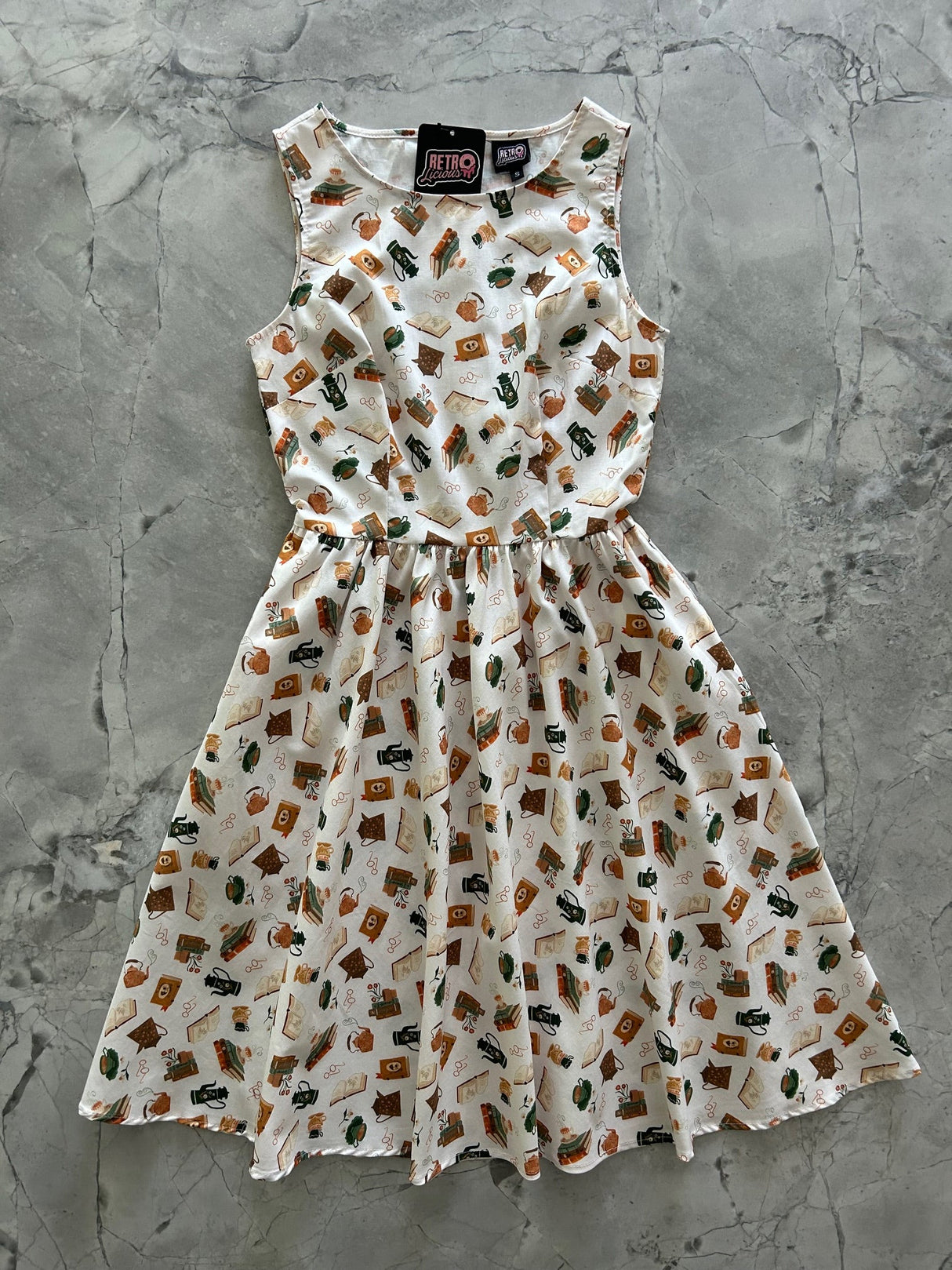 Book & Tea Vintage Dress - XS only, 1 left!