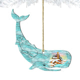 Adornos de madera de ballena de G. DeBrekht - Decoración navideña costera - 8198516