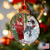 Adornos de madera de muñeco de nieve de Gelsinger para la llegada del invierno - Decoración navideña de muñeco de nieve de Papá Noel - 8121127DG