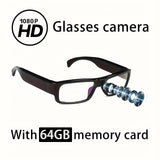 HD 1080P Smart Glasses Camera | Digital Video Recorder, 64GB Memory Card, Black ABS Frame, Rechargeable Battery, Eye Protection, HD Lens, Lightweight & Stylish Design, Sports Action Camera