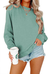 Solid Color Crew Neck Coat Long Sleeve Hoodie - Lootquake
