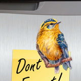 Juego de 6 imanes decorativos de madera con pájaros invernales de G. Debrekht - Decoración navideña - 8090005G-S6