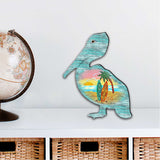 Decoración costera con pelícano para puerta de G. DeBrekht - Decoración costera navideña - 8198543H