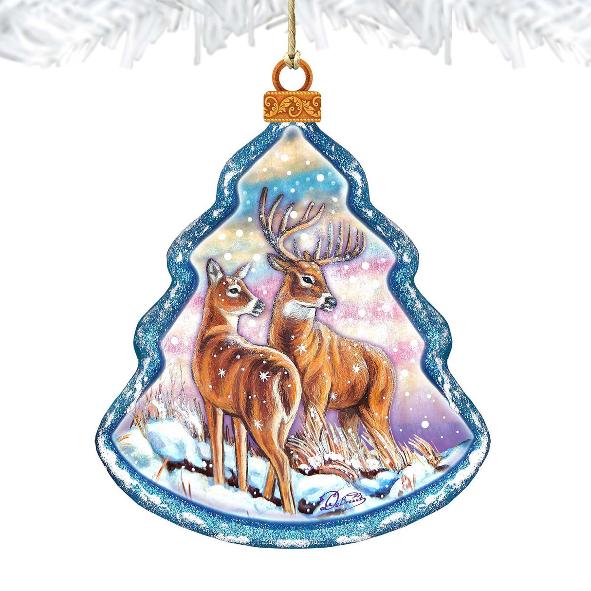 Adornos de madera con forma de reno de G. DeBrekht - Decoración navideña con temática de vida silvestre - 8176229