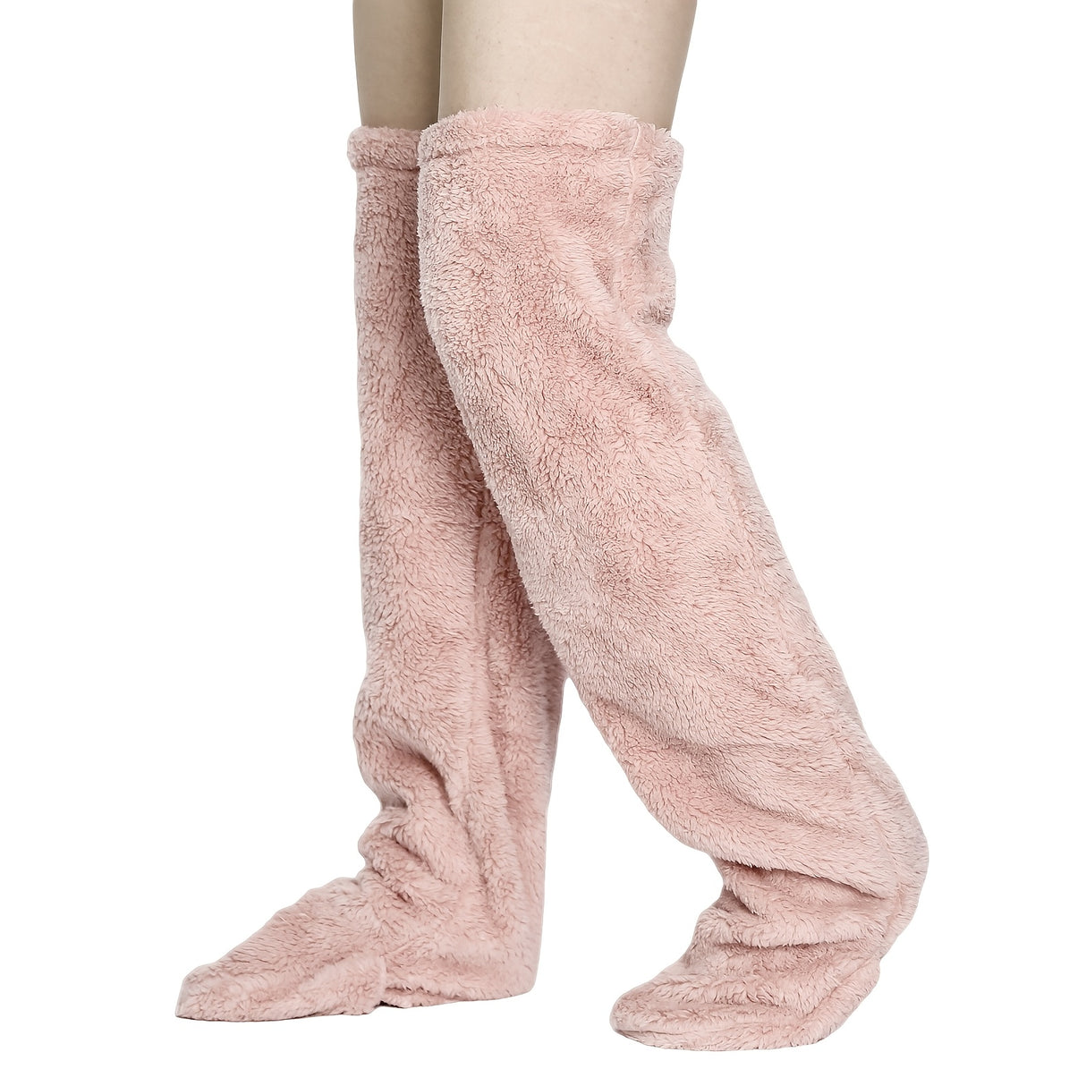Calcetines afelpados hasta el muslo para parejas: medias de punto cálidas y duraderas por encima de la rodilla, de fácil cuidado.