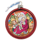 Reading Wish List Glass Ornament by G. DeBrekht - Christmas Santa Snowman Decor - 73364C