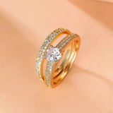 Women's Full-Diamond Stacked Ring - Lootquake