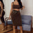 Ladies' Solid Color Out Of The Street Banquet Versatile Figure Enhancement, Hip Hugging Skirt, Half Skirt Set - Lootquake