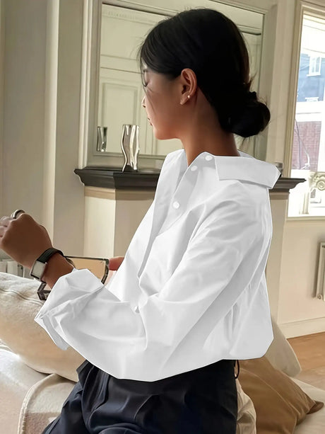 Simple Casual Long Sleeve Solid Color Shirt With Pocket - Lootquake