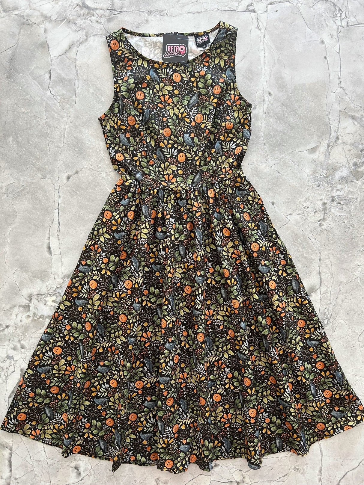 Pumpkin Foliage Midi Dress