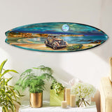 Night Beach Surfboard Coastal Wall Art by G. DeBrekht - Coastal Holiday Decor - 8490123HS