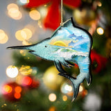Marlin Fish Wooden Ornaments by G. DeBrekht - Coastal Holiday Decor - 8198533