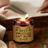 La meilleure maman de chats au monde - Bougie parfumée à la lavande dans un pot en verre, cadeau idéal pour les amoureux des chats, les mamans, les filles, les sœurs, les tantes, les épouses, les meilleures amies et les collègues.