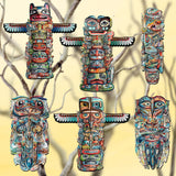 Spirit of the Totem Decorative Wooden Clip-on Ornaments Set of 6 by G. Debrekht - Wildlife Decor - 8090117C-S6