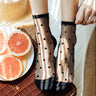 Contrast Mesh Polka Dot Socks, Comfy & Breathable Mid Tube Socks, Women's Stockings & Hosiery
