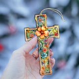 Blossom Cross Wooden Ornaments by G. DeBrekht Easter Spring Decor - 8688165