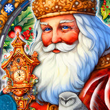 Santa with Clock Holiday Door Decor by G. Debrekht - Santa Snowman Decor - 8652818H