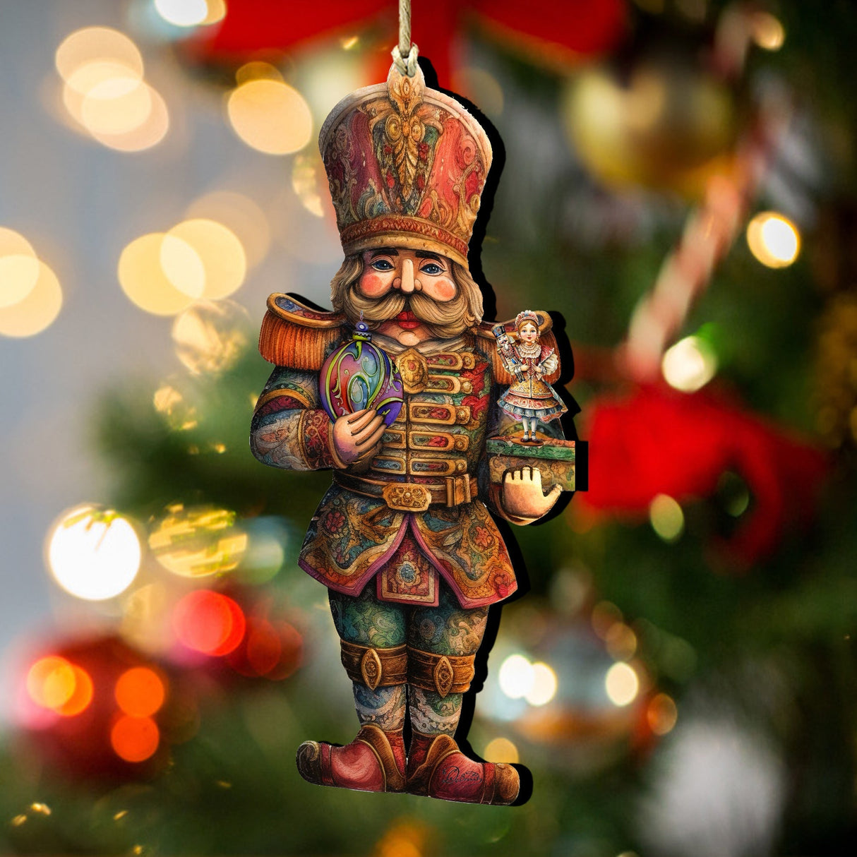 Nutcracker with Clara Wooden Ornaments by G. Debrekht Christmas Decor - 8611059