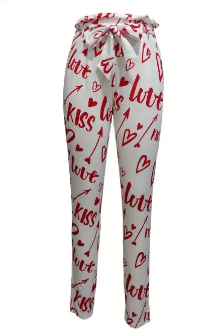 Ladies' Printed Waist Slimming And High Waisted Fashionable Pants - Lootquake