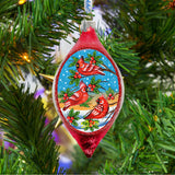 Cardinal Friends Drop Glass Ornament by G. DeBrekht - Christmas Décor - 757-037