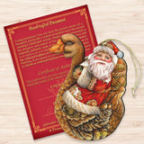 Christmas Goose Santa Wooden Ornaments by G. DeBrekht - Christmas Santa Snowman Decor - 8121633