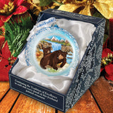 Grizzly Play Glass Ornament by G. DeBrekht - Wildlife Holiday Decor - 744-042