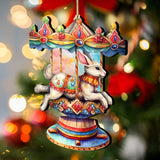 Carousel Bunny Wooden Ornaments by G. Debrekht - Christmas Decor - 8100195-1