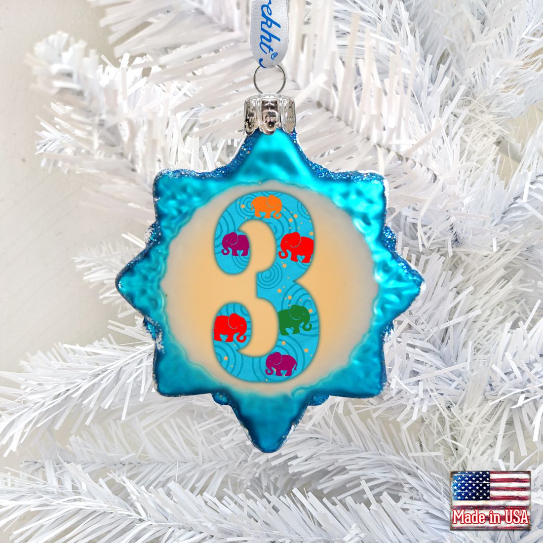 3 mini adornos de vidrio de mercurio de G. DeBrekht - Decoración infantil Love Family - 770003