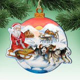 Adorno navideño de madera de Papá Noel con la luz del norte, de G. DeBrekht 8117419