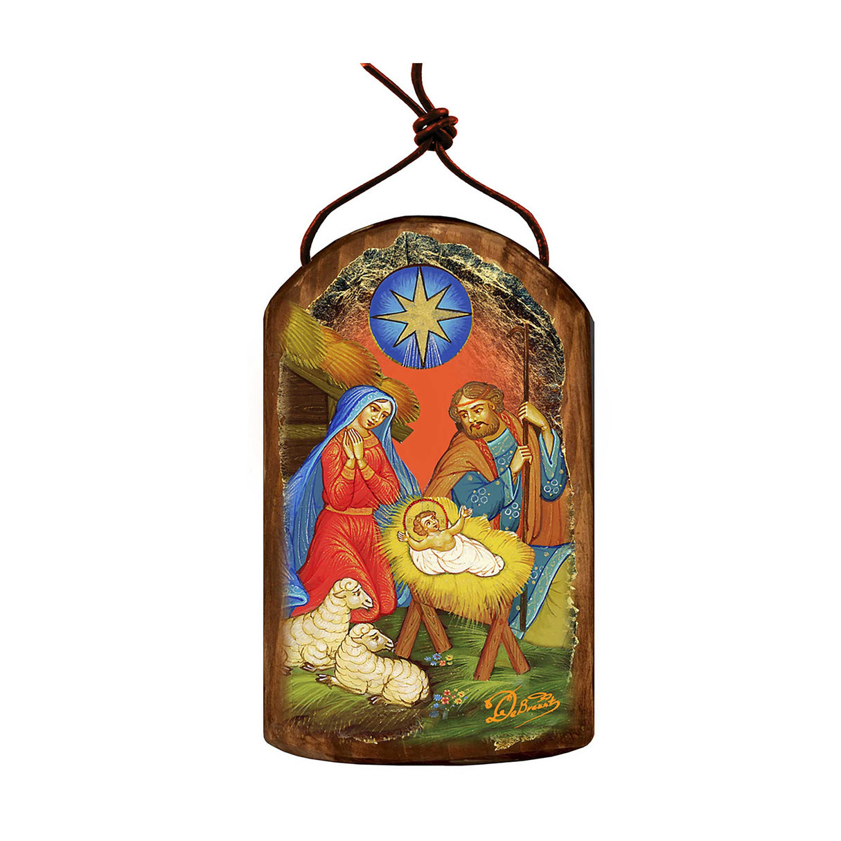 Nativity of Birth Religious Orthodox Sacred Icon Ornament - Inspirational Icon Decor - 87019