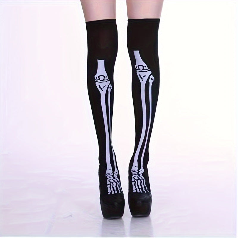 Medias altas con estampado cruzado, calcetines ajustados por encima de la rodilla estilo JK, medias y calcetería para mujer
