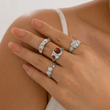 Geometric Diamond Gemstone Ring Suit Women - Lootquake