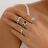 Geometric Diamond Gemstone Ring Suit Women - Lootquake