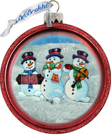 Snowman Glass Ornament by G. DeBrekht - Christmas Santa Snowman Decor - 764-013