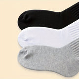 Conjunto de 3 pares de calcetines de media pantorrilla modernos para mujer, de punto liso, suaves y transpirables, tallas grandes (0XL-2XL).
