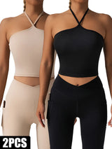 2 Pieces Sports Bra Athletic Running Sports Bra - Lootquake
