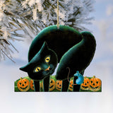 Adornos de madera de gato espeluznante de Laura Seeley - Decoración de Halloween y Acción de Gracias - 8512056-LS