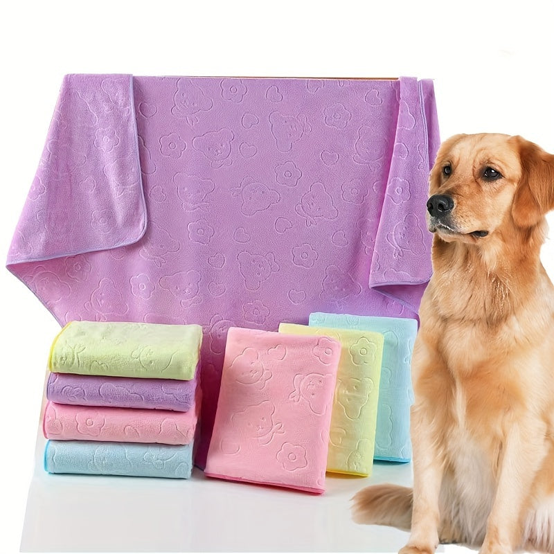 Serviette de bain et couverture ultra-douces en polyester pour animaux de compagnie - Serviette de bain très absorbante à séchage rapide pour le toilettage, le séchage et le sommeil - Serviettes durables pour chiens et chats - 70 x 140 cm