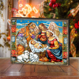 Hitchin Nativity Wooden Wall Art by G. DeBrekht - Nativity Holiday Decor - 8614031B